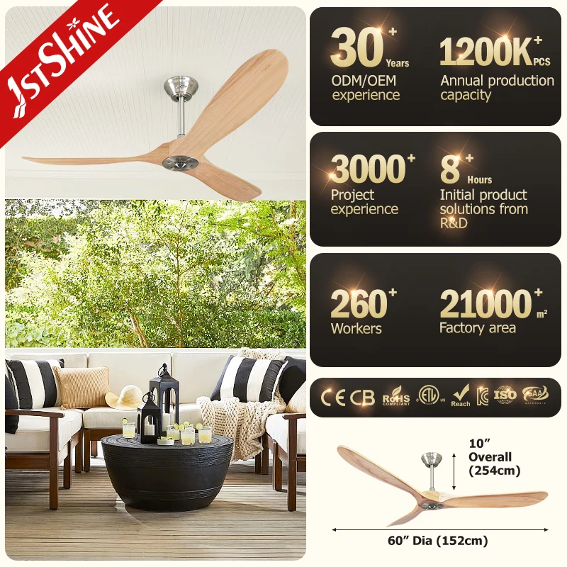 1stshine ceiling fan electrical high airflow CE ETL certificate smart home ceiling fans