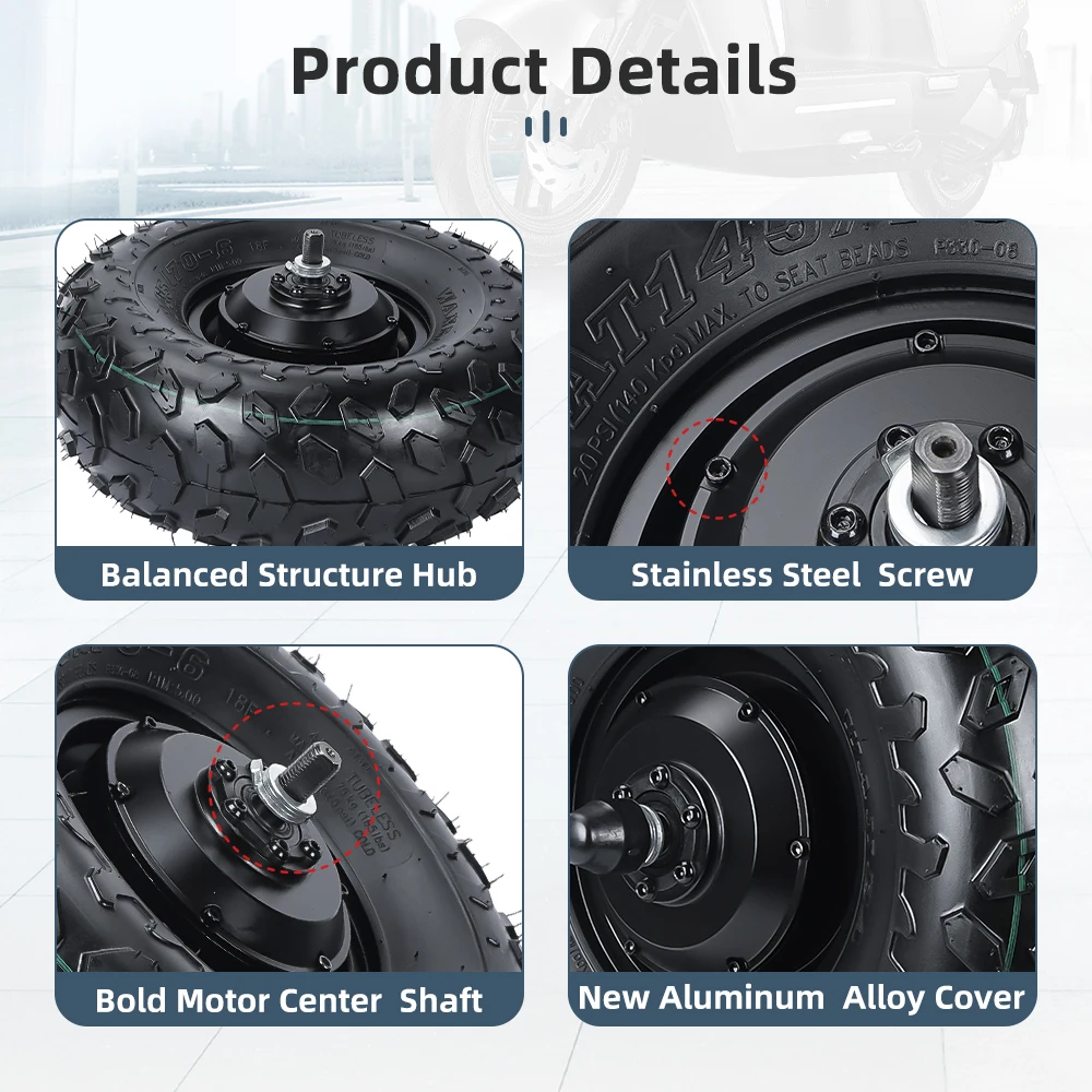 14.5 Inch 48V Wheel Hub Motor Kit 350W 200Kg Front Wheel Drive Electric Bike Kits