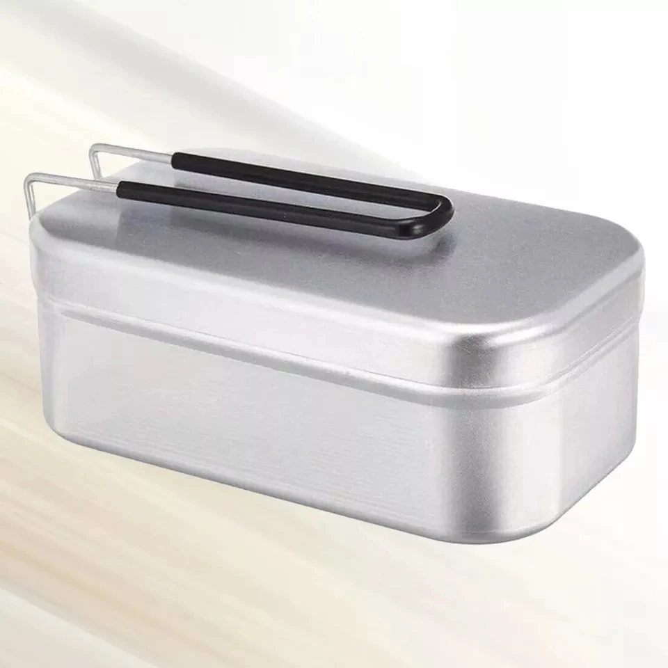 Outdoor Backpack Aluminum Camping Mess Tin Camping Bento Box Camping Cookware Kit Lunch Container