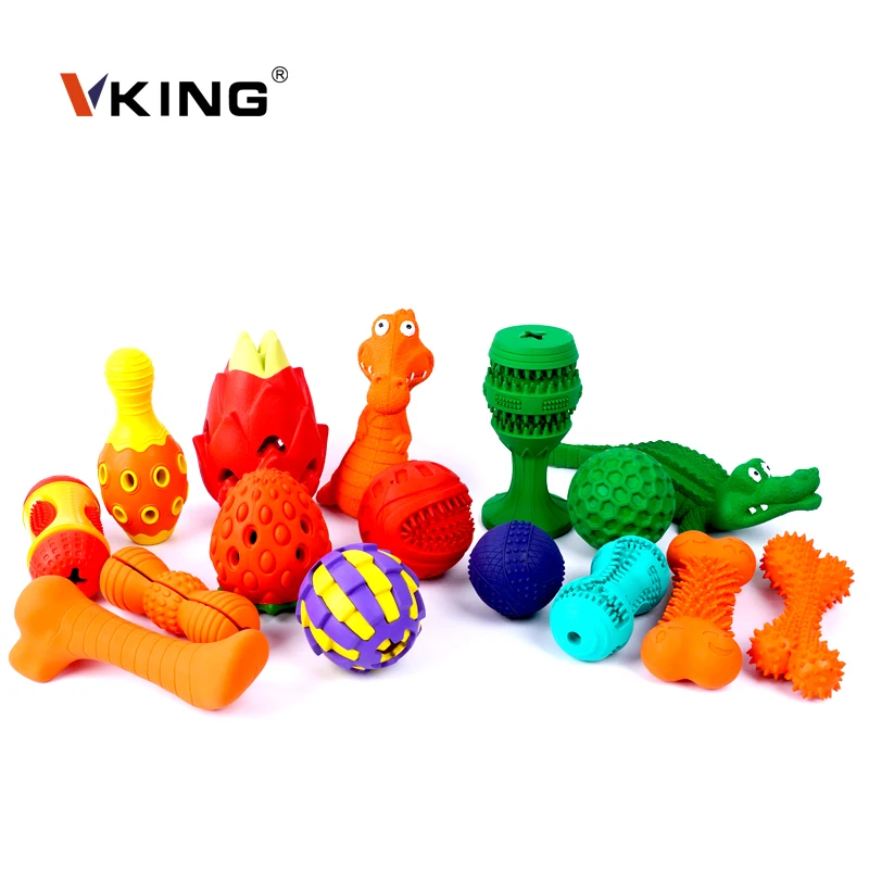 Vking Manufacturers Durable Soft Natural Rubber Squeaky Dumbbell Bubble Bone Pet Chew Dog Toy