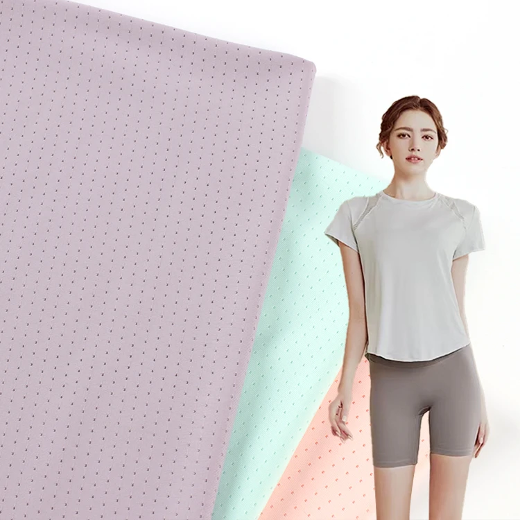 Sport Wear T-shirt Nylon Spandex Microfiber Bird Eye Mesh Knit Fabric For Woman Bikini