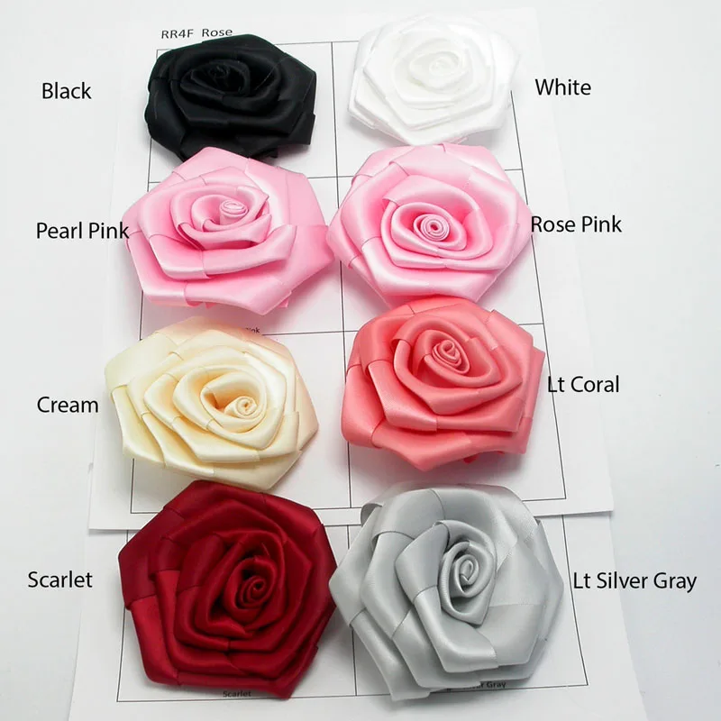 DIY solid color rose flowers celebrations valentines 1.5 inch gift satin ribbon 4cm for wedding