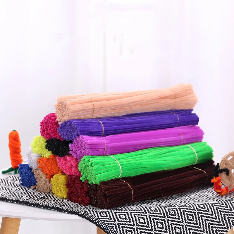 DIY chenille stems fuzzy wire  pipe cleaners flower bouquet twist stick Children Educational Toys Creative Handmade Craft