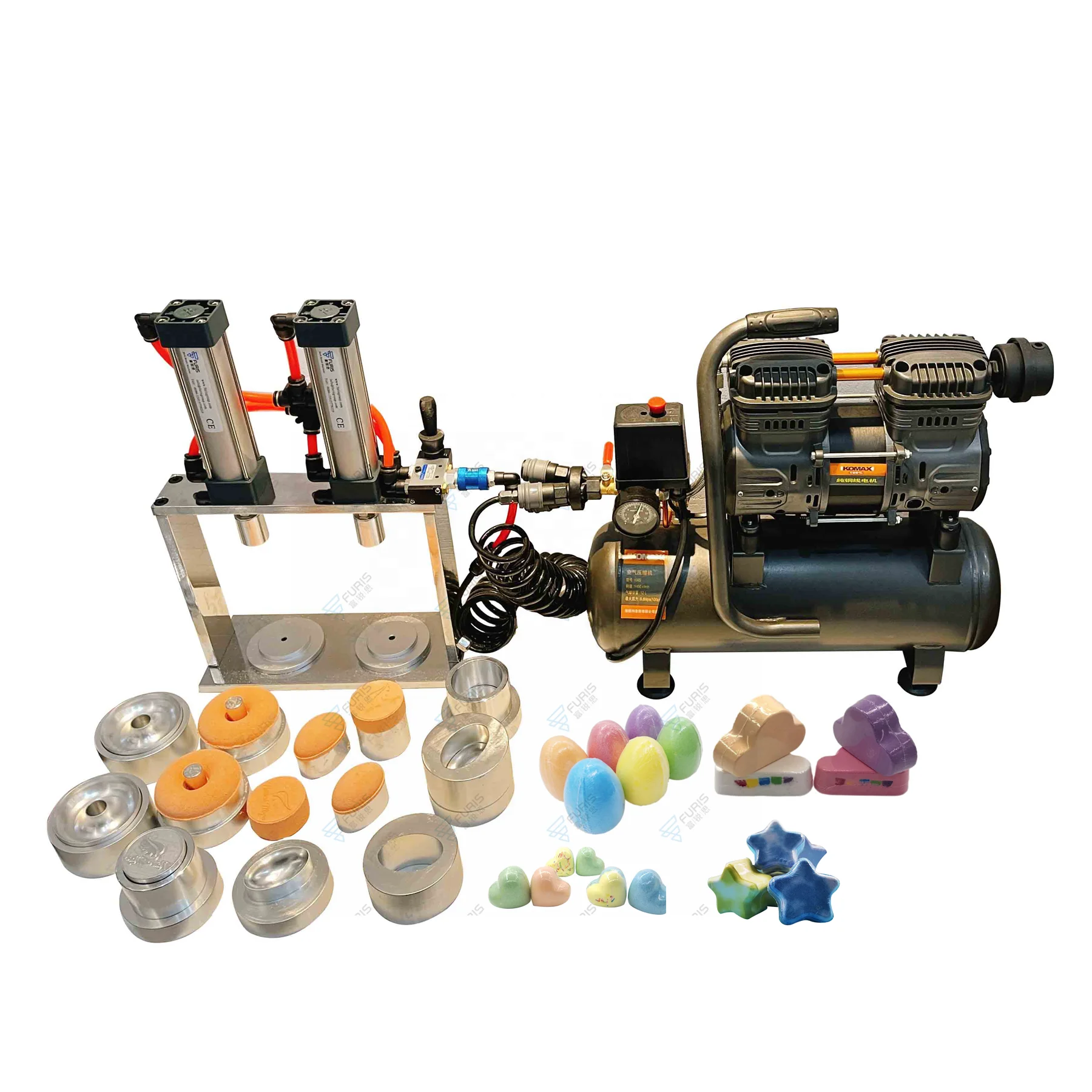 New Type Beauty Care Products Square Cloud Heart Donut Round Mold For Bath Bomb Ball Pneumatic Press Packing Machine For Sale