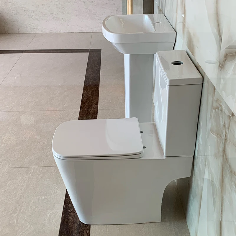 High grade white ceramic two piece modern style toilet for low price