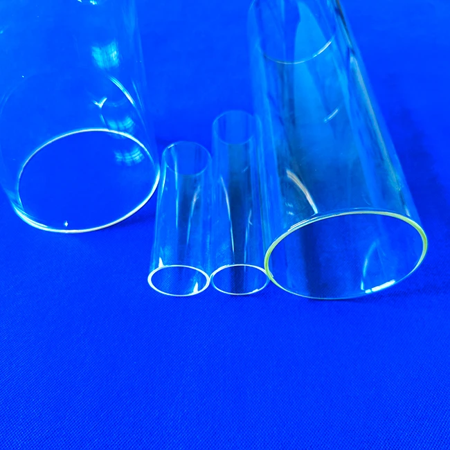 high temperature resistant glass furnace used quartz glass disc  glass tubes bottom open end polished frosted