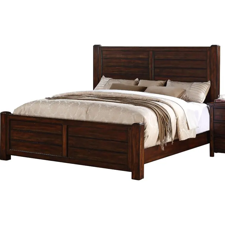 Shiyi Hollister Standard Configurable Bedroom Set with Bed Nightstand Dresser-Timeless Style and Rustic Appeal MDF Wood