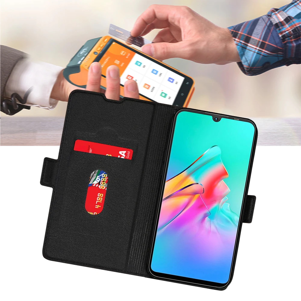 Wallet Case For Infinix Hot 7 8 9 10 Lite Smart 4 5 Leather Mobile Phone Cover for Tecno Spark 6 7 Pop 4 5 Pro Itel Vision1
