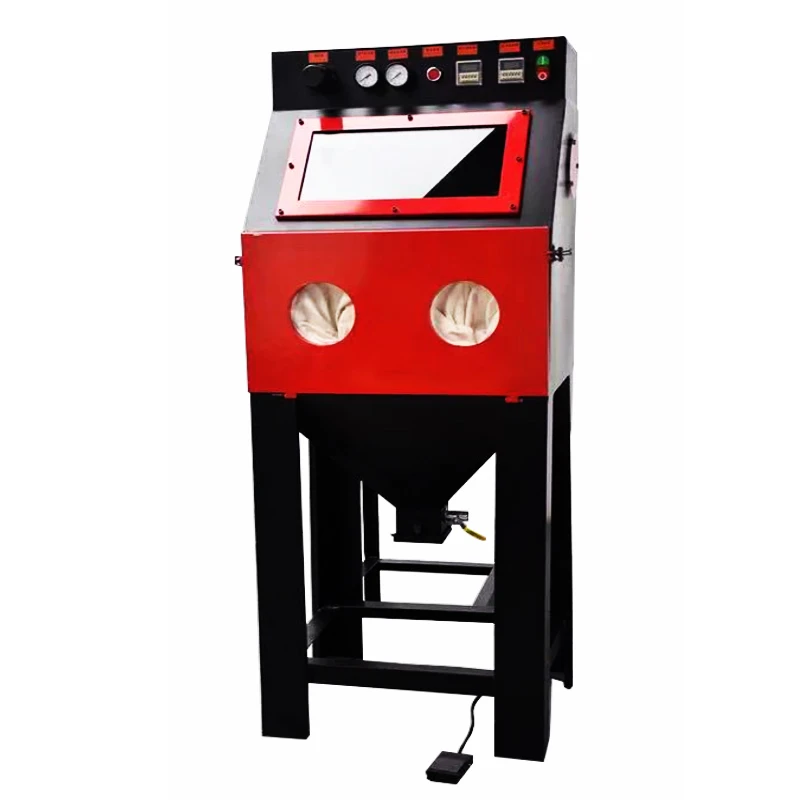 Manual Turntable Cabinet Sand Blasting Machine Rotate Table Dry Abrasive Blasting Sand Blaster