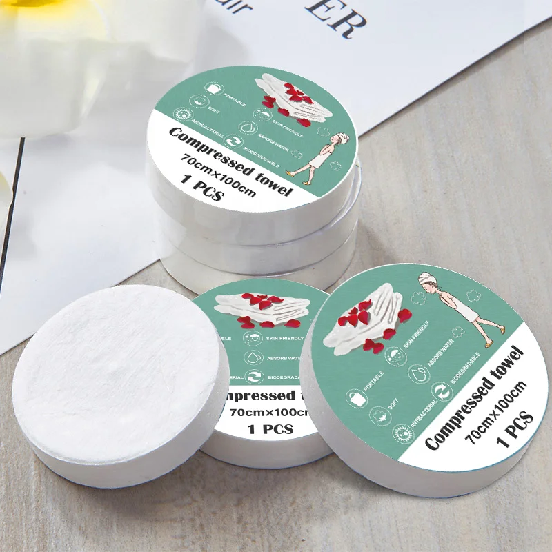 Factory Customized Eco-Friendly Biodegradable Disposable Compressed Bath Towels Magic Travel Towels for Adults