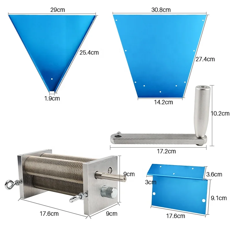 Stainless Steel 3-Roller Malt Mill with Metal Base Powerful Barley Grain Malt Mill Crusher for Home Beer Brewing