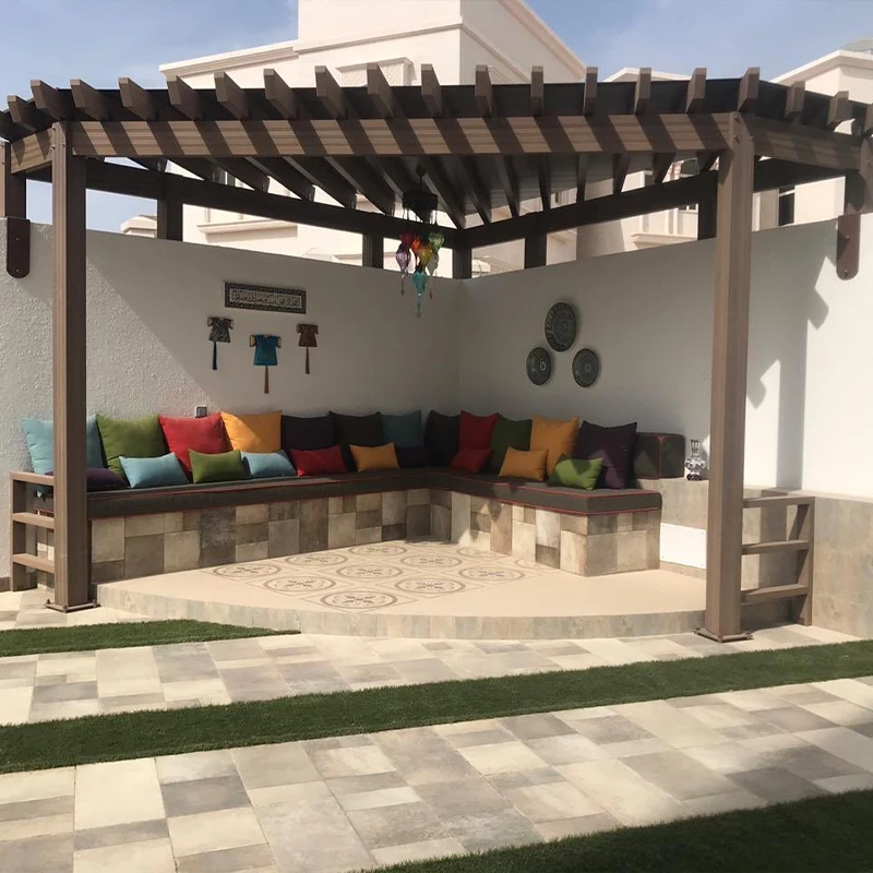 Easy assemble outdoor home and garden waterproof WPC composite wood pergola