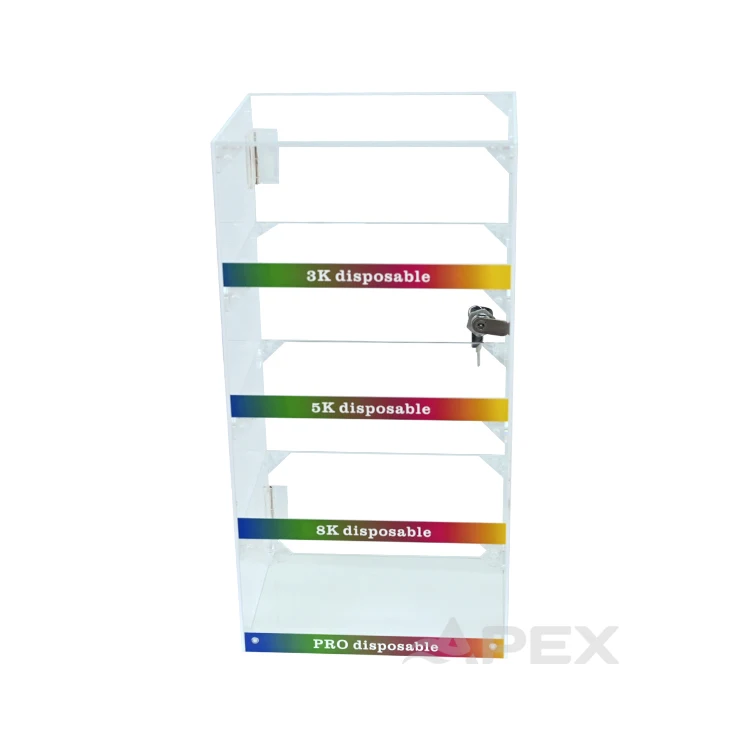 APEX Customize Clear Acrylic Display Stand Acrylic Smoke Display Stand Counter Top Smoking Shop Display