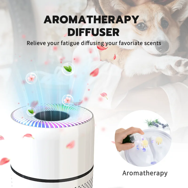 Wholesale Dust Odor Removal Pet Air Purifier Cleaner Smart Portable Desktop Uvc Small Home Air Purifier Hepa Filter For Office