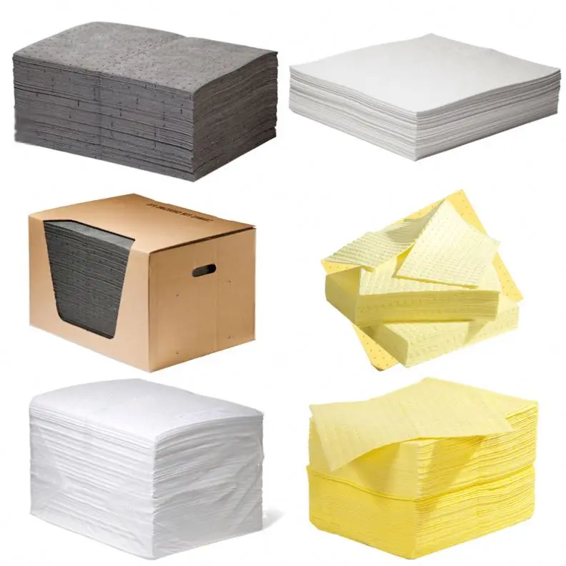 Universal Oil Absorbent Mat Absorb Cleaning Sheet White Absorption Fuel & Drum Top Polypropylene Only Yellow Liquid Pad