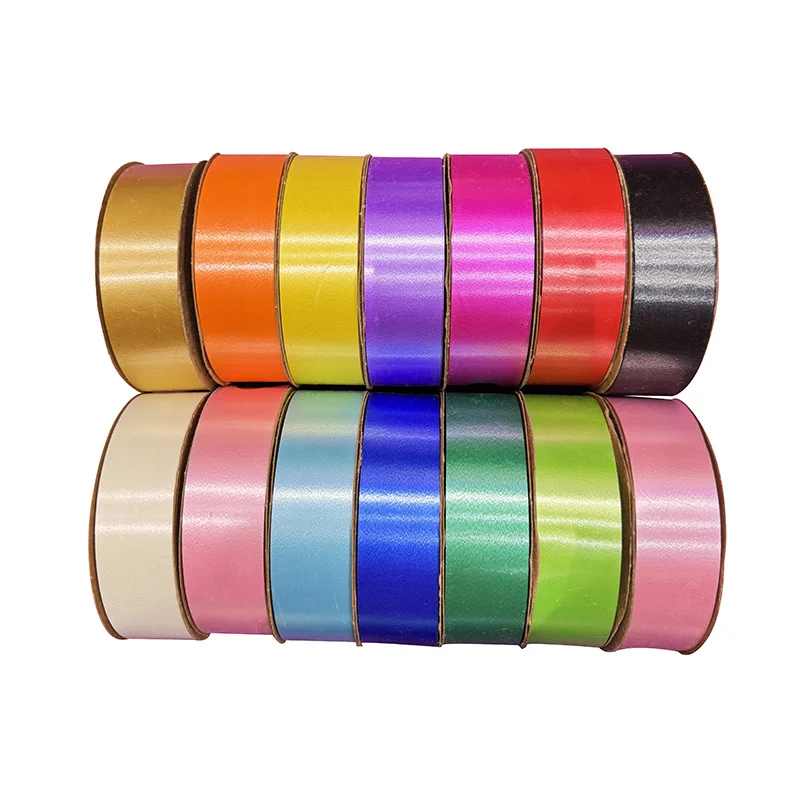 Gift Wrapping Factory Custom Printed Solid Pp Metallic Plastic Ribbon Roll