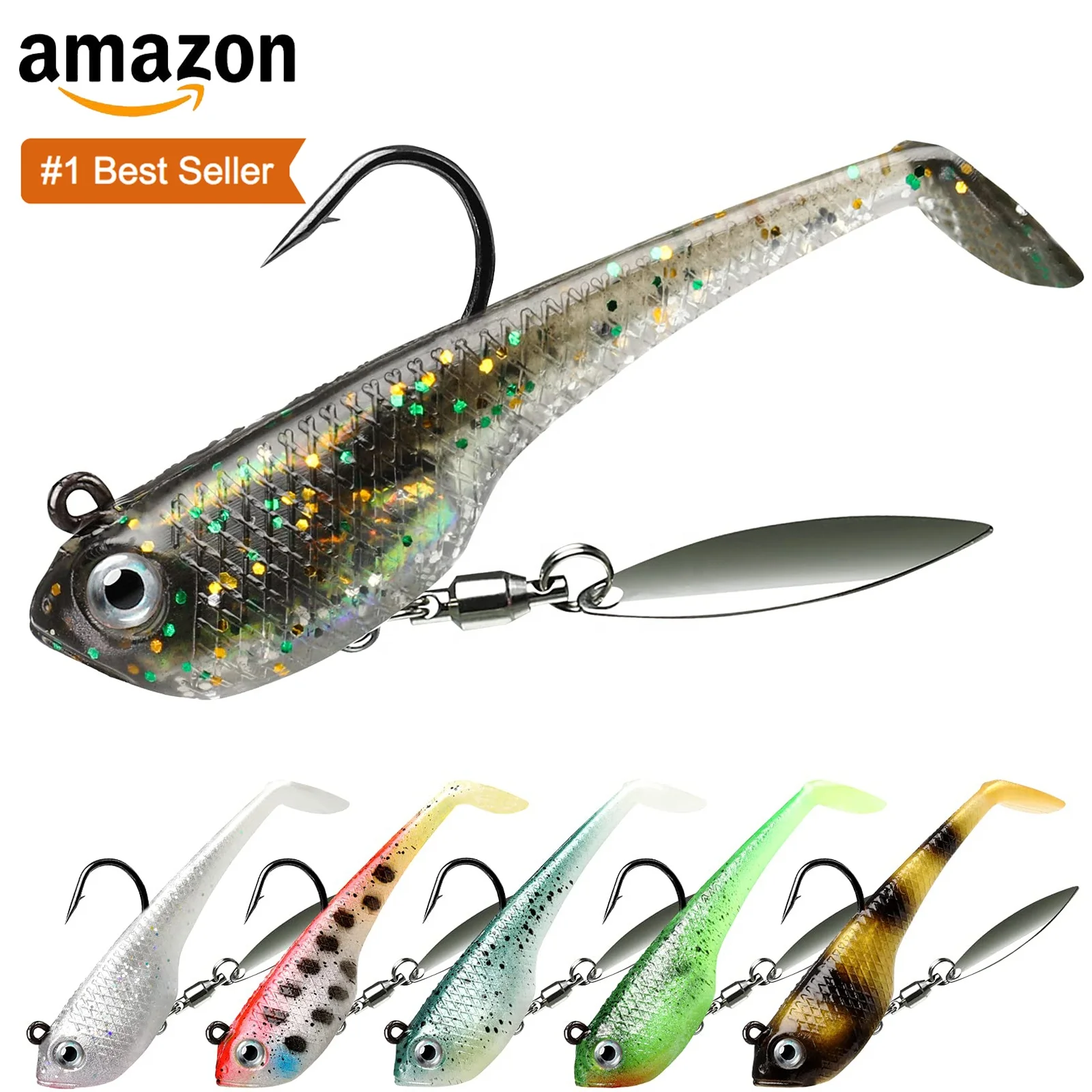 Truscend wholesale bass trout pike bionic paddle tail soft plastic spinnerbait swimbait fishing bait lures for saltwater