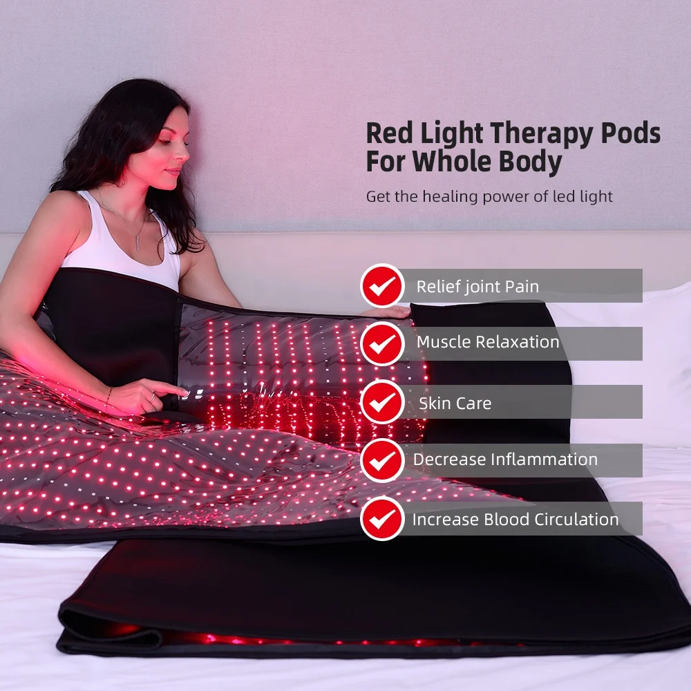 New Arrival Red Light Therapy Pod Home Use Near Infrared Led Light Full Body Back Pain Relief Sleeping Bag Mat Devices