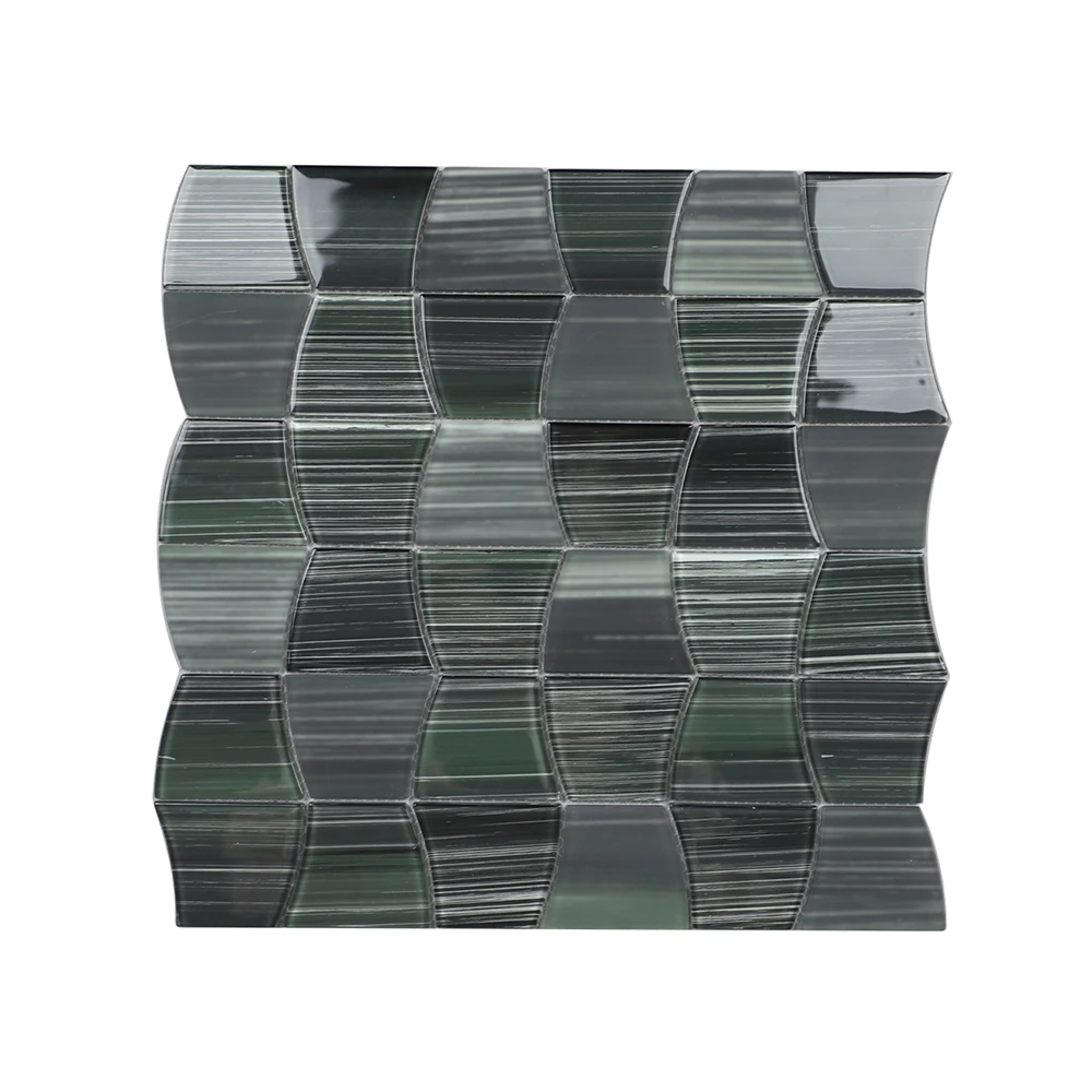 Natural Stone Carrara White Grey Marble Mosaic Hexagon Square Pattern Leaf Design 10mm Crystal Glass Hotel Wall Decor Floor Room