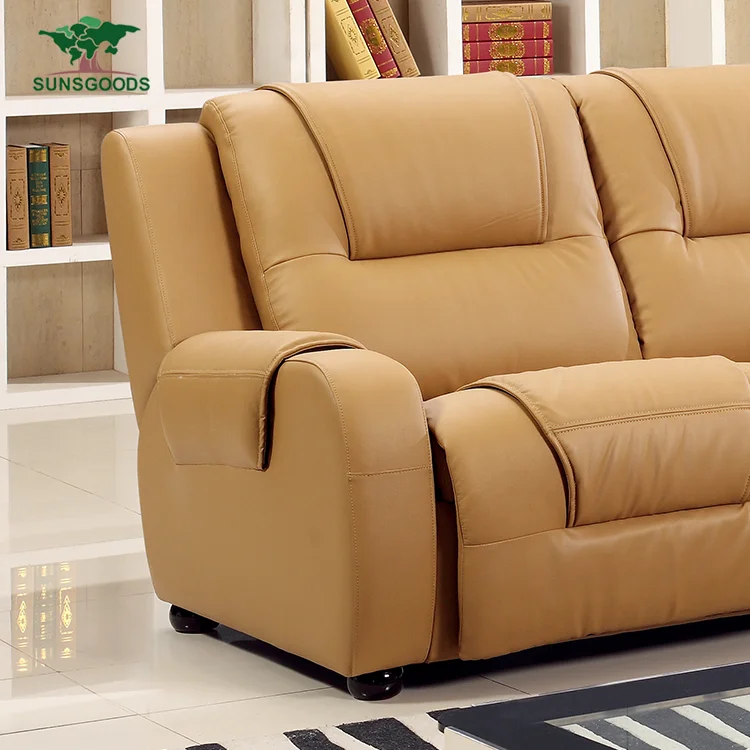 Factory Wholesale Modern Corner Sofa Bed Leather,Reclining Leather Sofa Bed
