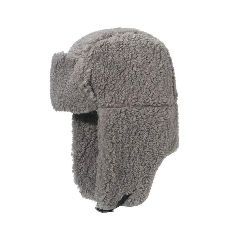 HZM-23308 Factory Custom Lamb Wool Cute Plush Sweet Winter Ear Protection Earflap Hat