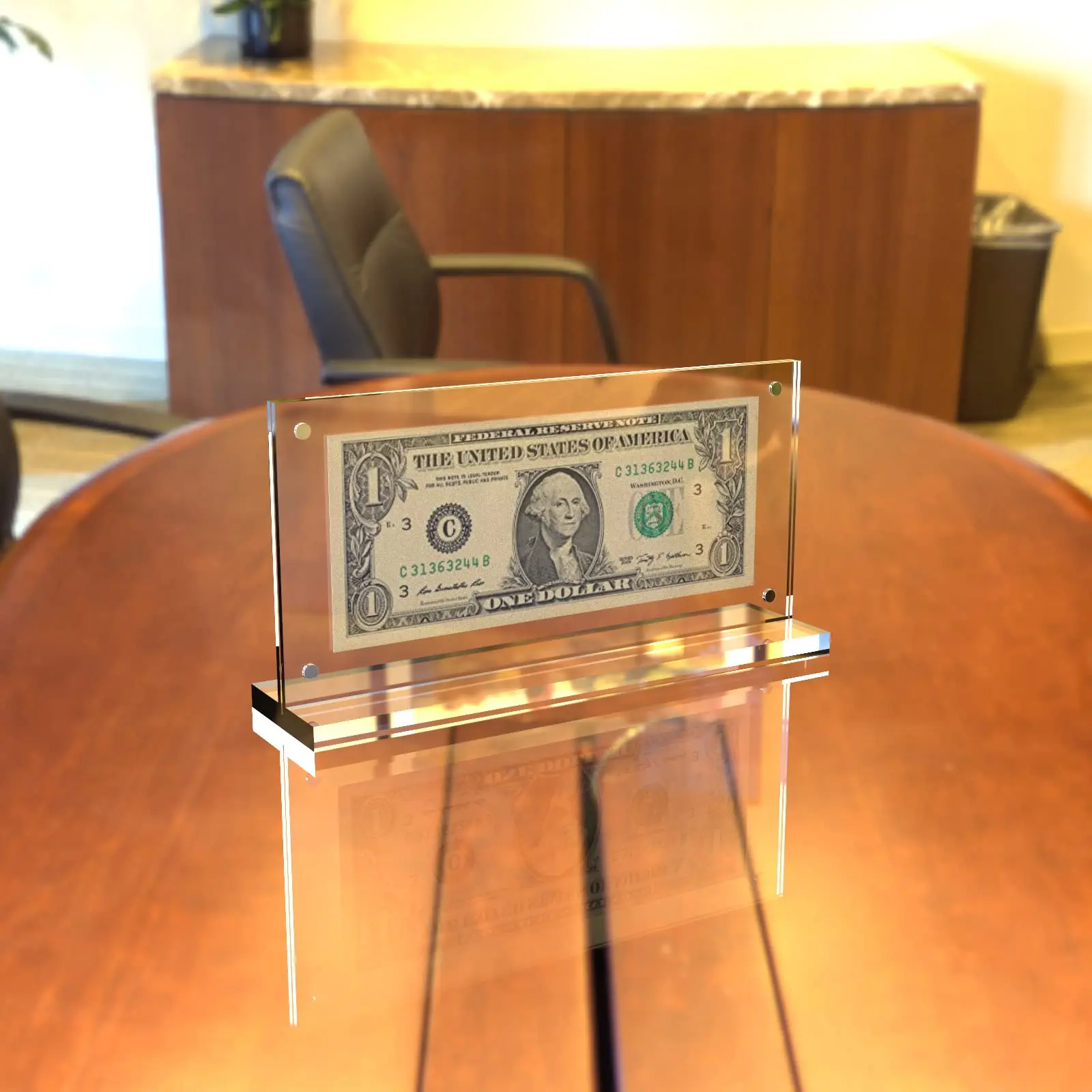 Hot Selling Clear Acrylic Paper Currency Display Holder Clear Acrylic Bill Frame Ticket Protector Banknotes