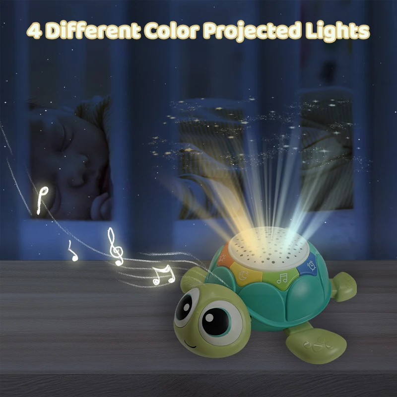 Customized 5 in 1 Funny Turtle Crawling Toys with Light & Sound for Baby 6-12 Months