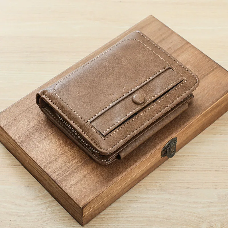 RU High Quality PU Leather Holder Man Passport Portable Classic Multifunctional Card Wallets for Men