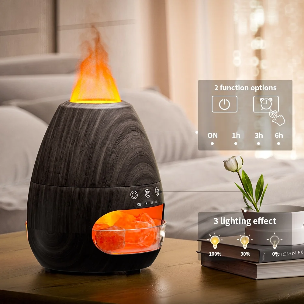 crystal salt lamp difuser 2024 hot humidifier mist aromatherapy night light humidifier diffuser himalayan for indoor