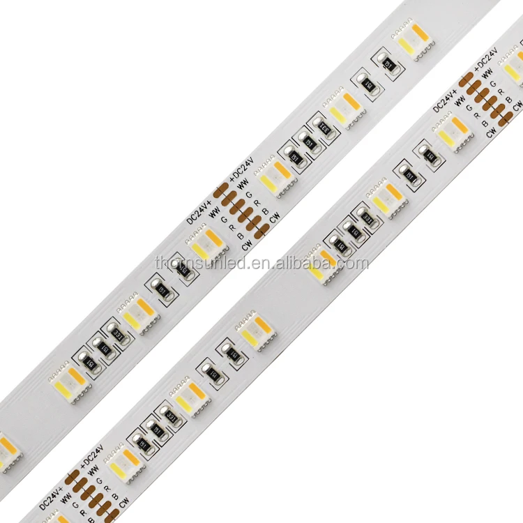 
Non-waterproof ip20 adjustable 60 leds white pcb led strip 5in1 rgb cw ww led strip 