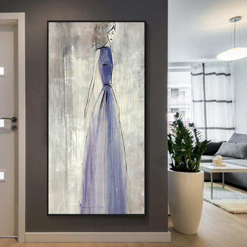 
Hand-Painted Household Items Wall Art beautiful girl Canvas Oil Painting 