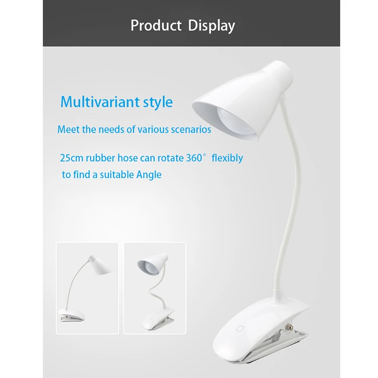 
Folding Rechargeable Book Light Led Desk Table Lamp Wholesale Led Mini Black White Reading light For Study 