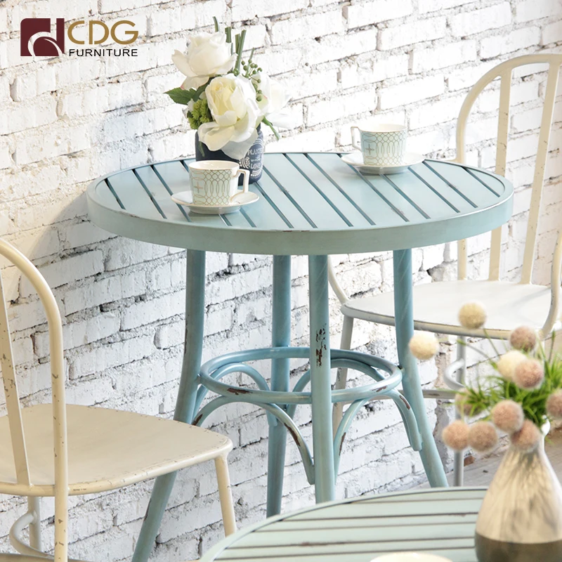 Handmade Commercial Furniture Bistro Chair Table Round Light Wooden Finish Dinning Table