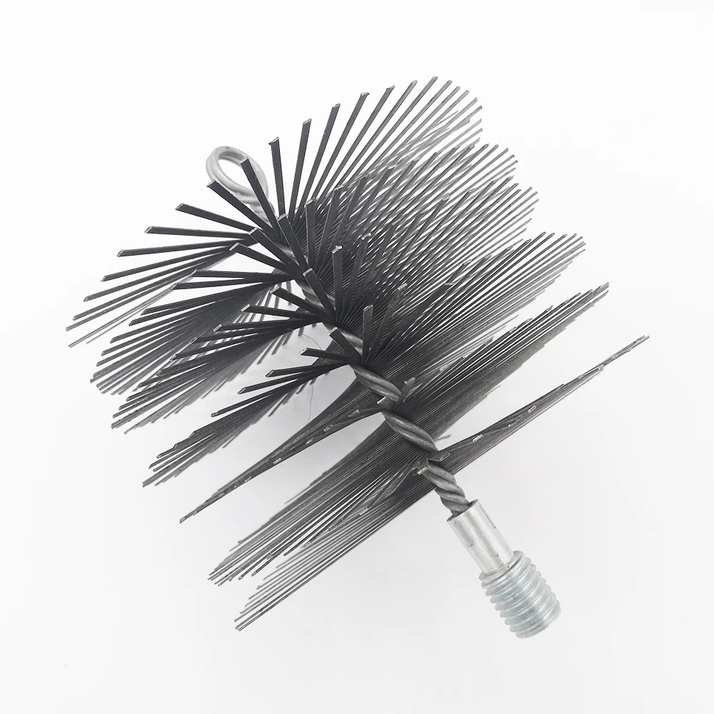 cylinder type steel wire chimney brushes Household nylon wire cleaning brush for fireplace