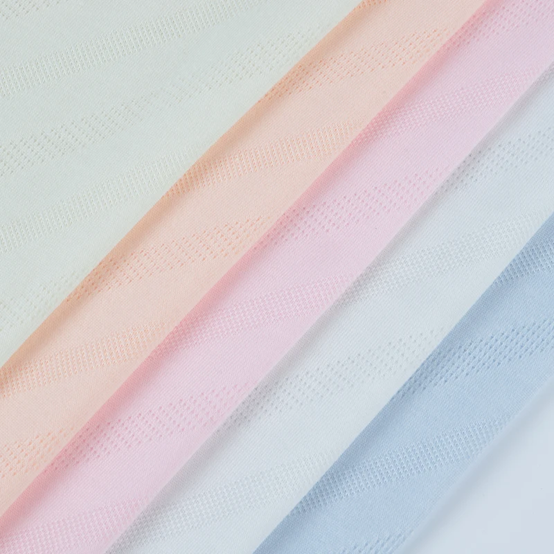 Factory Jacquard 155gsm Cotton Nylon Breathable Fabric For Baby Underwear Shirt Cloth