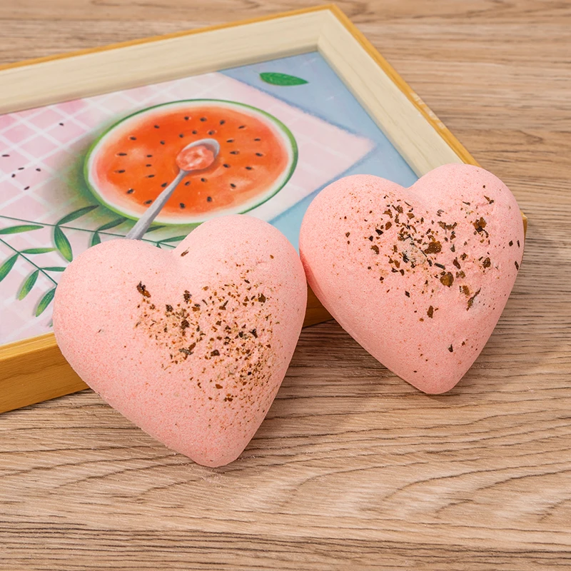 Private Label Luxury Organic Bath Bombs Heart Bath Bombs With Dried Flowers