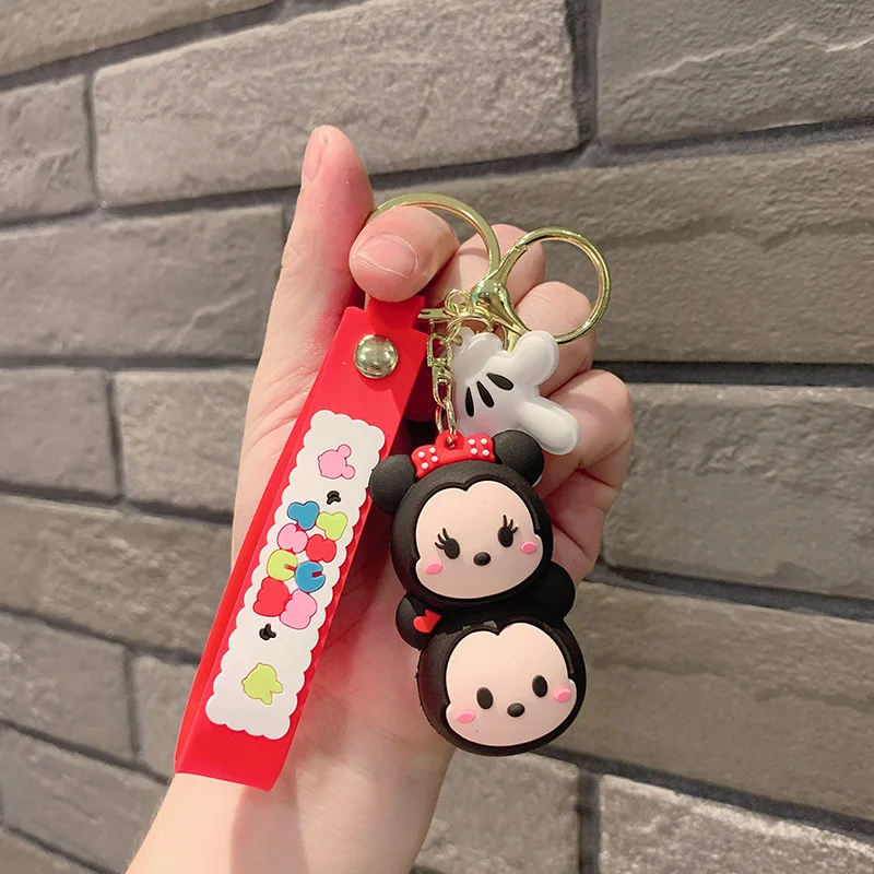 S281 Strawberry Bear cartoon PVC soft rubber car Winnie-the-Pooh Bear key chain accessories wholesale key chain pendant doll