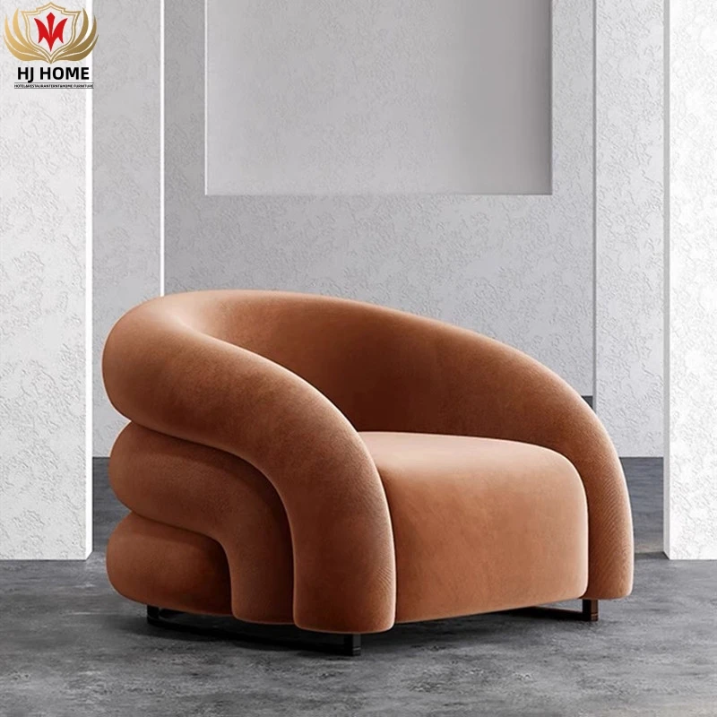 HJ HOME Luxury Single Rainbow Sofa Chair Living Room Nordic Network Orange Corner Lazy Chair