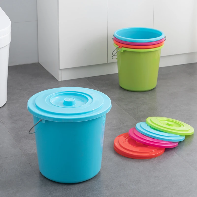Plastic Bucket with Lid with Cover Water Pail Bucket Factory Hot Sale 10L 13L Carton Storage Multipurpose BUCKETS 