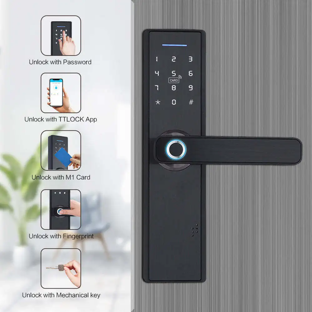 GOKING Factory Wholesale Tuya WiFi Biometric Fingerprint Smart Digital Keyless Safe Electronic Door Lock cerradura inteligente