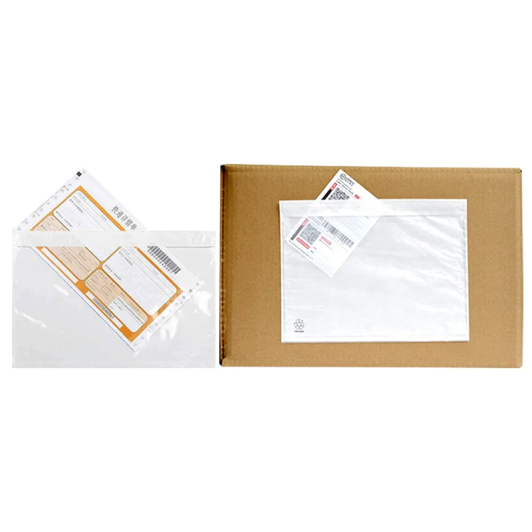 Clear Self-Adhesive Packing List Envelopes Shipping Mailing Pouch Enclosed Bags for Packing Slips Invoice