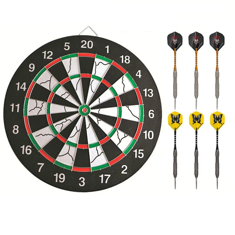 Manufacturers supply 15-inch disc flocking dart board double sided flocking game entertainment dual use with 4 darts