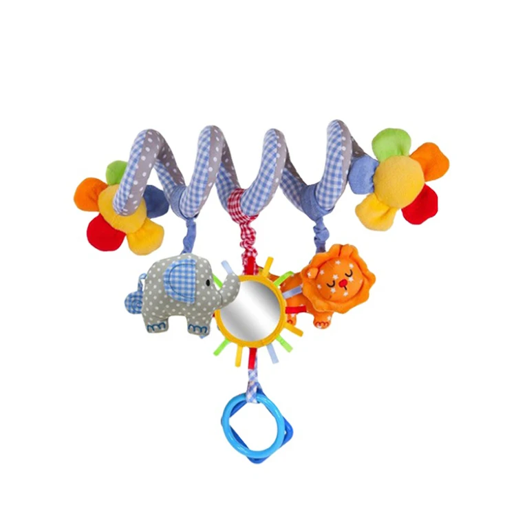 Baby Sound Activated Bed Pram Hanging Plush Spiral Activity Toy Toys Stuffed Animals