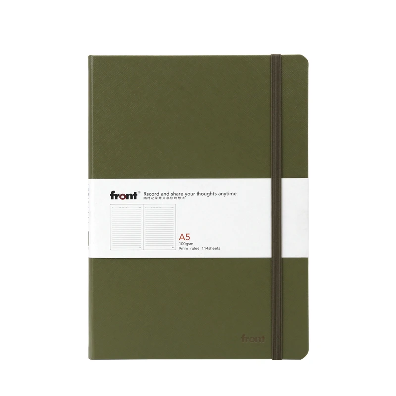 
Wholesale FRONT A5 PU leather notebook blue journal notebook dotted grid blank leather journal book hard cover notebook 