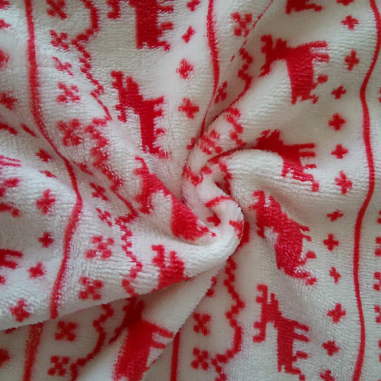100 polyester comfortable soft deer printed double-sided flannel fleece fabric for