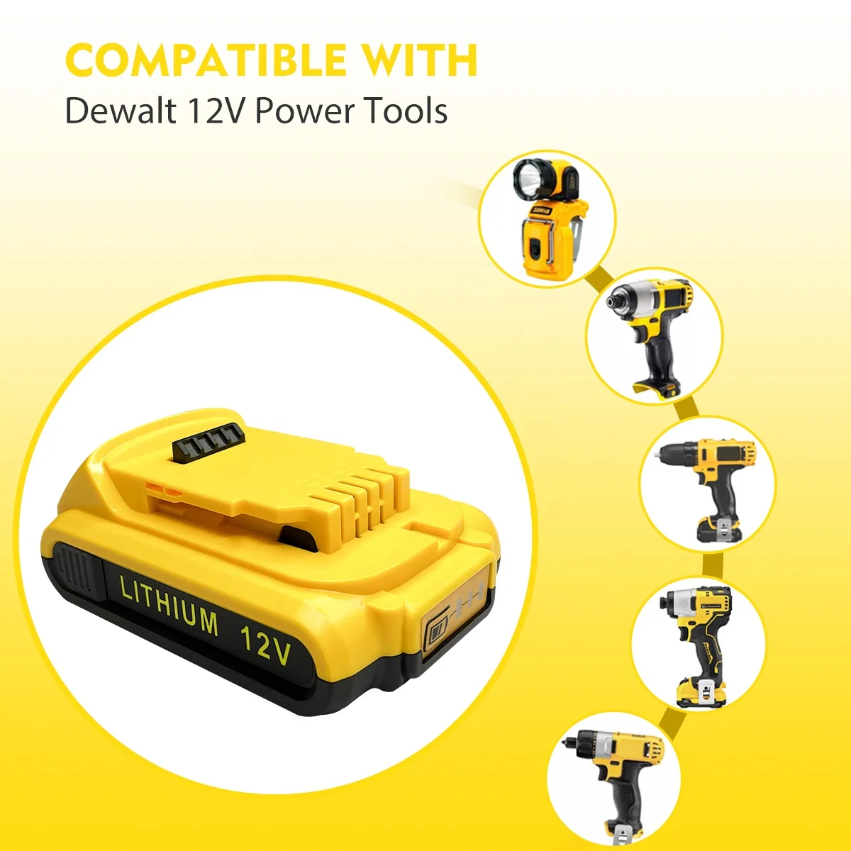 Replacement Dewalt Battery Lithium-ion 20V 2.5Ah Flex Volt Battery DCB200 Series High Capacity Battery for Dewalts Power Tools