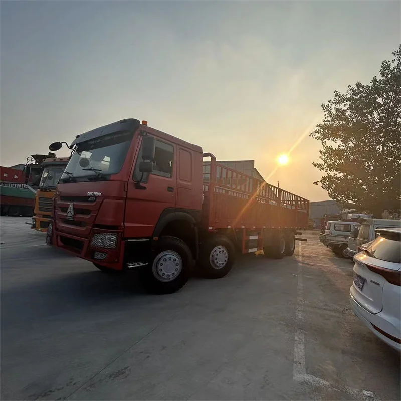 Used China National Heavy Duty Truck HOWO Freight Truck 8x4 Euro 3 Fence Truck 12 Wheel 371HP African Price Sales