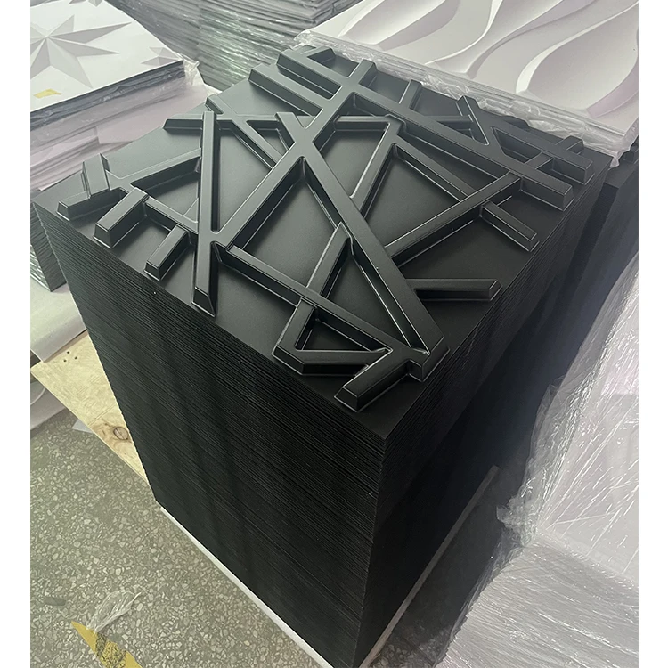 fashion home decoration wallpaper 3d pvc plastic waterproof black texture 3d wall panels