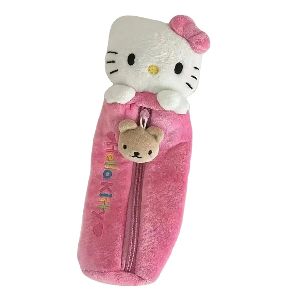 New Sanrioa Wallet Hello KT Cartoon Cute Student Girl Birthday Party Gift Kitty Plush Pencil Case Bag Stationery