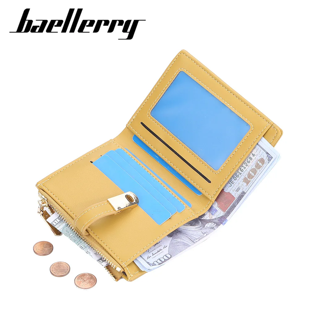 Baellerry Mini Slim Leather Credit Card Case Card Holder Fashion Coin Purse Brand Wallets For Women